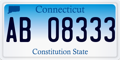 CT license plate AB08333