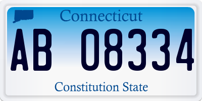 CT license plate AB08334