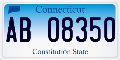 CT license plate AB08350