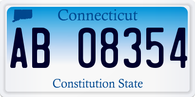 CT license plate AB08354