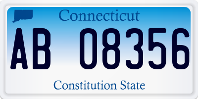 CT license plate AB08356