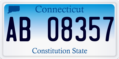 CT license plate AB08357