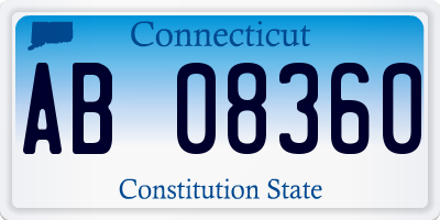 CT license plate AB08360