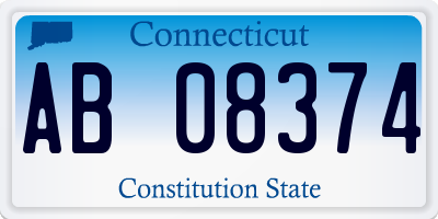 CT license plate AB08374