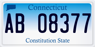 CT license plate AB08377