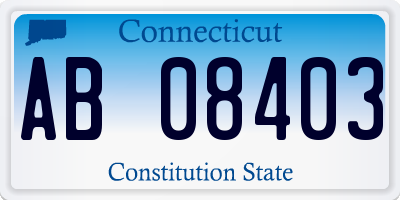 CT license plate AB08403