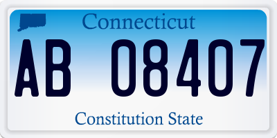 CT license plate AB08407