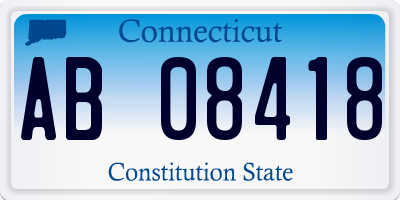 CT license plate AB08418