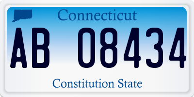 CT license plate AB08434