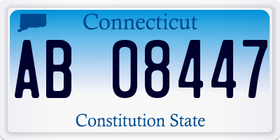 CT license plate AB08447