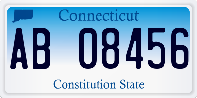 CT license plate AB08456