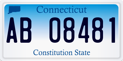 CT license plate AB08481