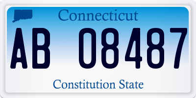 CT license plate AB08487