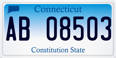 CT license plate AB08503