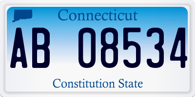 CT license plate AB08534