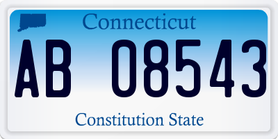 CT license plate AB08543