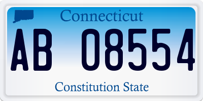 CT license plate AB08554