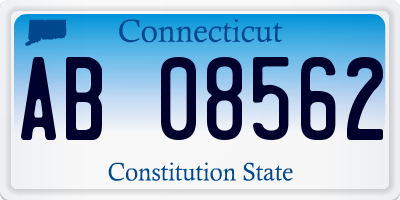 CT license plate AB08562