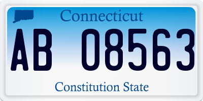 CT license plate AB08563