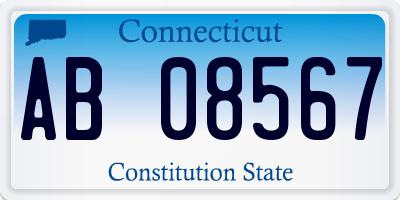 CT license plate AB08567