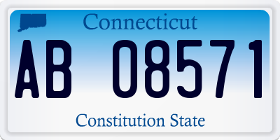 CT license plate AB08571