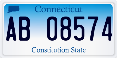 CT license plate AB08574