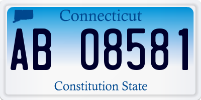 CT license plate AB08581