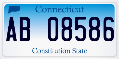 CT license plate AB08586