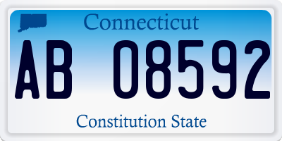 CT license plate AB08592