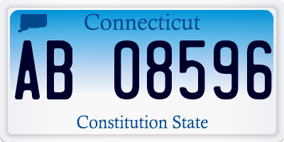 CT license plate AB08596