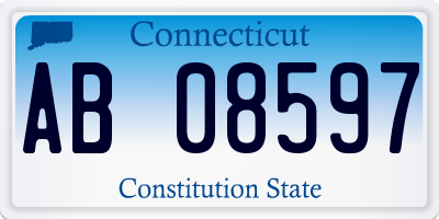 CT license plate AB08597