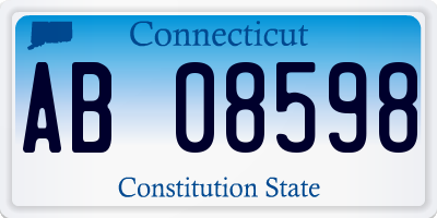 CT license plate AB08598