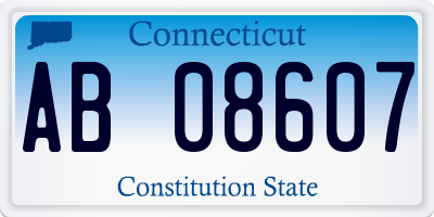 CT license plate AB08607
