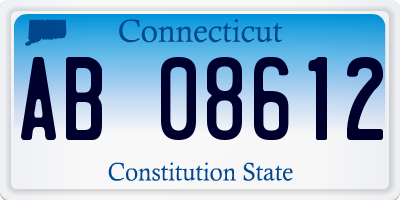 CT license plate AB08612