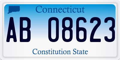 CT license plate AB08623