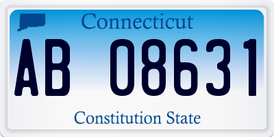 CT license plate AB08631