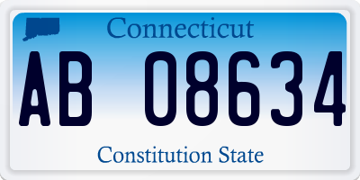 CT license plate AB08634