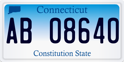 CT license plate AB08640