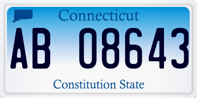 CT license plate AB08643