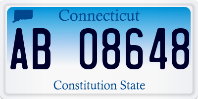 CT license plate AB08648