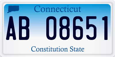CT license plate AB08651