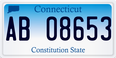 CT license plate AB08653