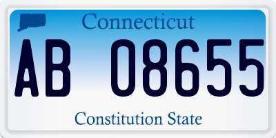 CT license plate AB08655
