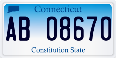 CT license plate AB08670
