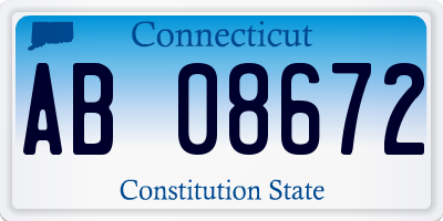 CT license plate AB08672