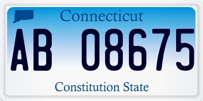 CT license plate AB08675