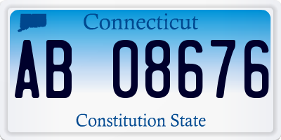 CT license plate AB08676