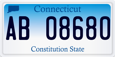 CT license plate AB08680