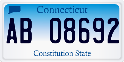 CT license plate AB08692