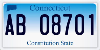 CT license plate AB08701